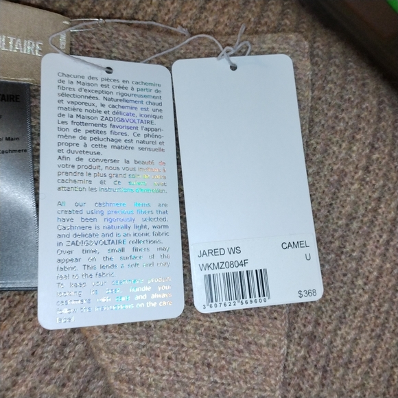 Zadig & Voltaire Jared 100% Cashmere Scarf / Wrap Soft Luxurious Camel Color - Picture 10 of 13